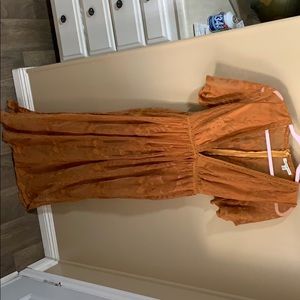 Haute Monde mustard lace dress